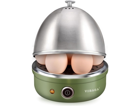 Electric Egg Boiler With Auto Off Stainless Steel Rack Tray Basket, Vintage Green Beijiyi
