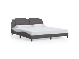 Bed Frame, Bed Frames Vidaxl Cinzeto Couro Artificial (180 X 200 Cm)