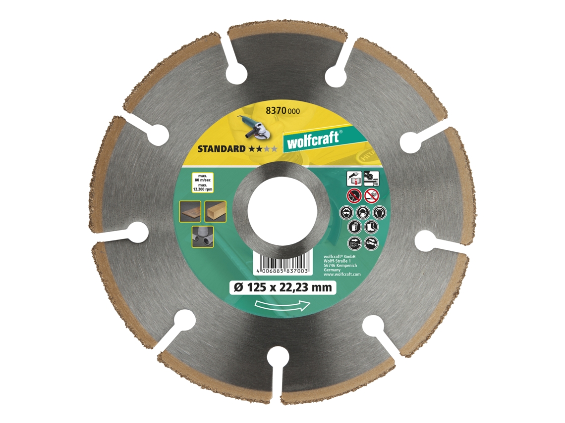 8370000 1 Disco Para Cortar Ct Ø 125x22,2 Mm Wolfcraft