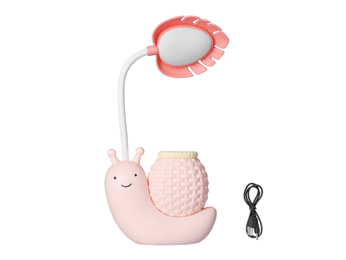 Rebe-lâmpada De Escritório Led Com Porta Lápis Carregamento Usb Funcional Lâmpada Bonita Para Estudantes Crianças Rosa