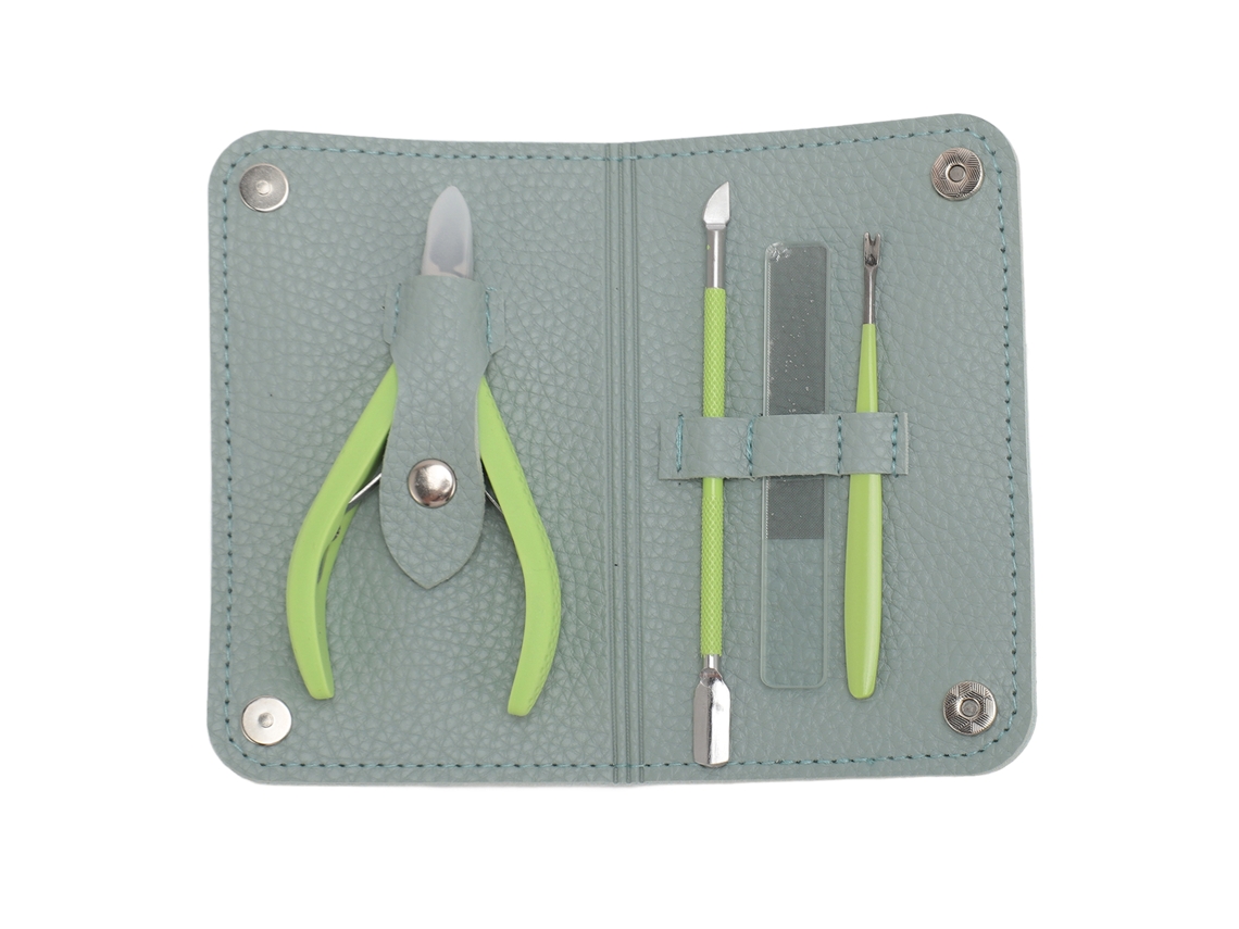 Kit De Cortador De Unhas Em Aço Inoxidável Multifuncional Portátil Para Manicure Em Casa Loja Viagem Verde