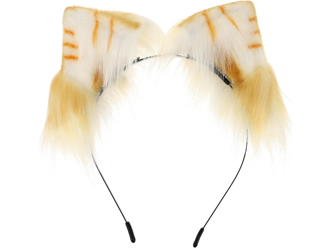 Tiara Com Orelhas De Gato Laranja E Branca, Acessório De Cabelo Para Cosplay E Festas, Tiara Leve.