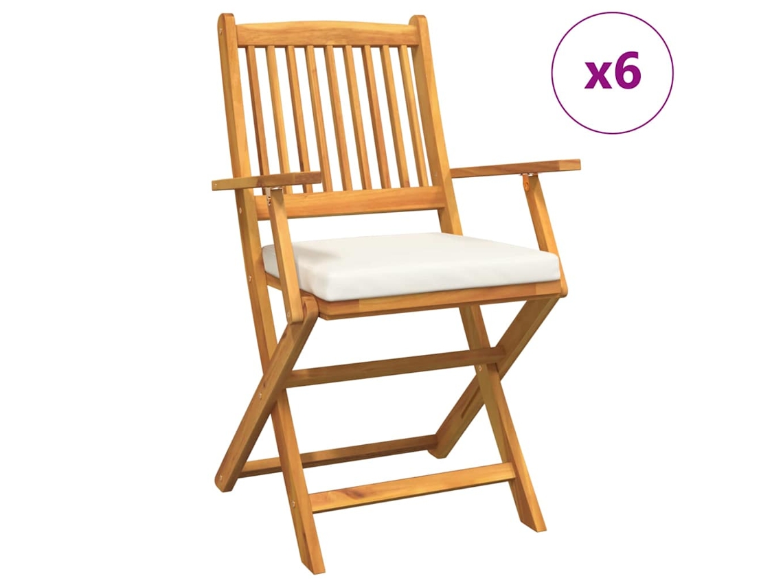 Conjunto 6 Assentos Exteriores Vidaxl Castanho Madeira De Acácia Maciça (49 X 57,5 X 92cm)