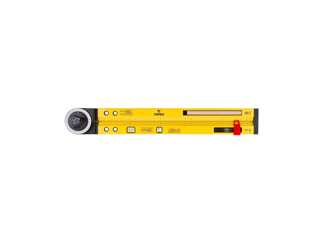 Falso Esquadro com Nível Topex Amarelo LEDKIA