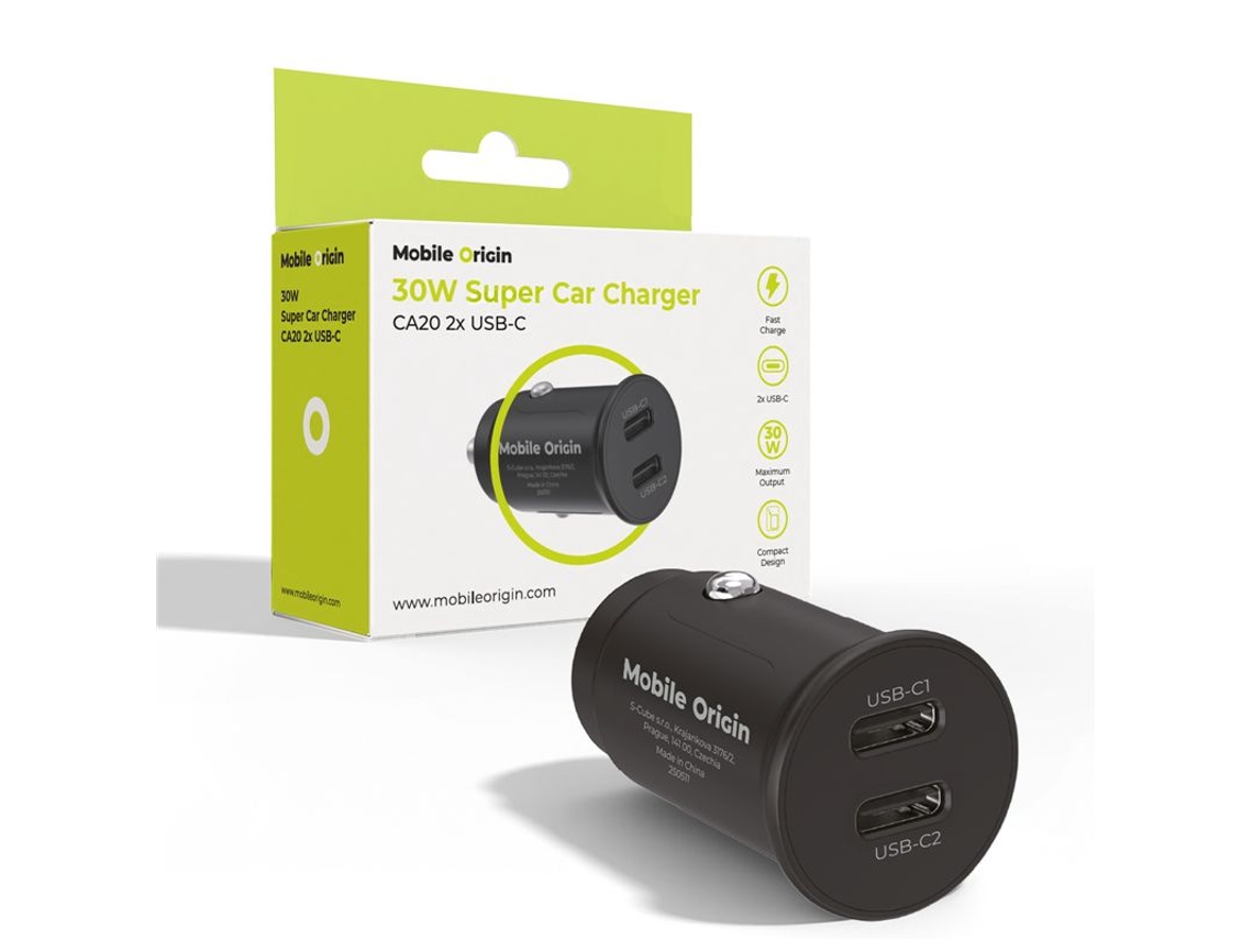 Carregador Veicular MOBILE ORIGIN para Celular e Tablet 30w 2