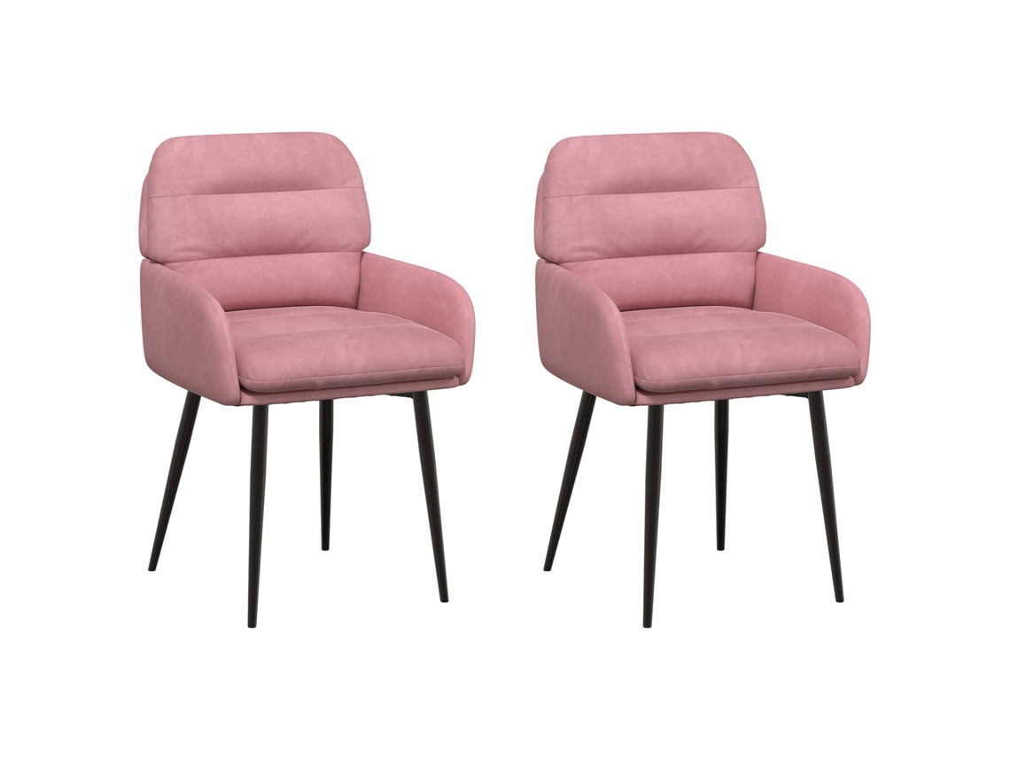 Vidaxl Cadeiras De Jantar 2 Pcs Veludo (v) Rosa 59 X 59,5 X 90 Cm