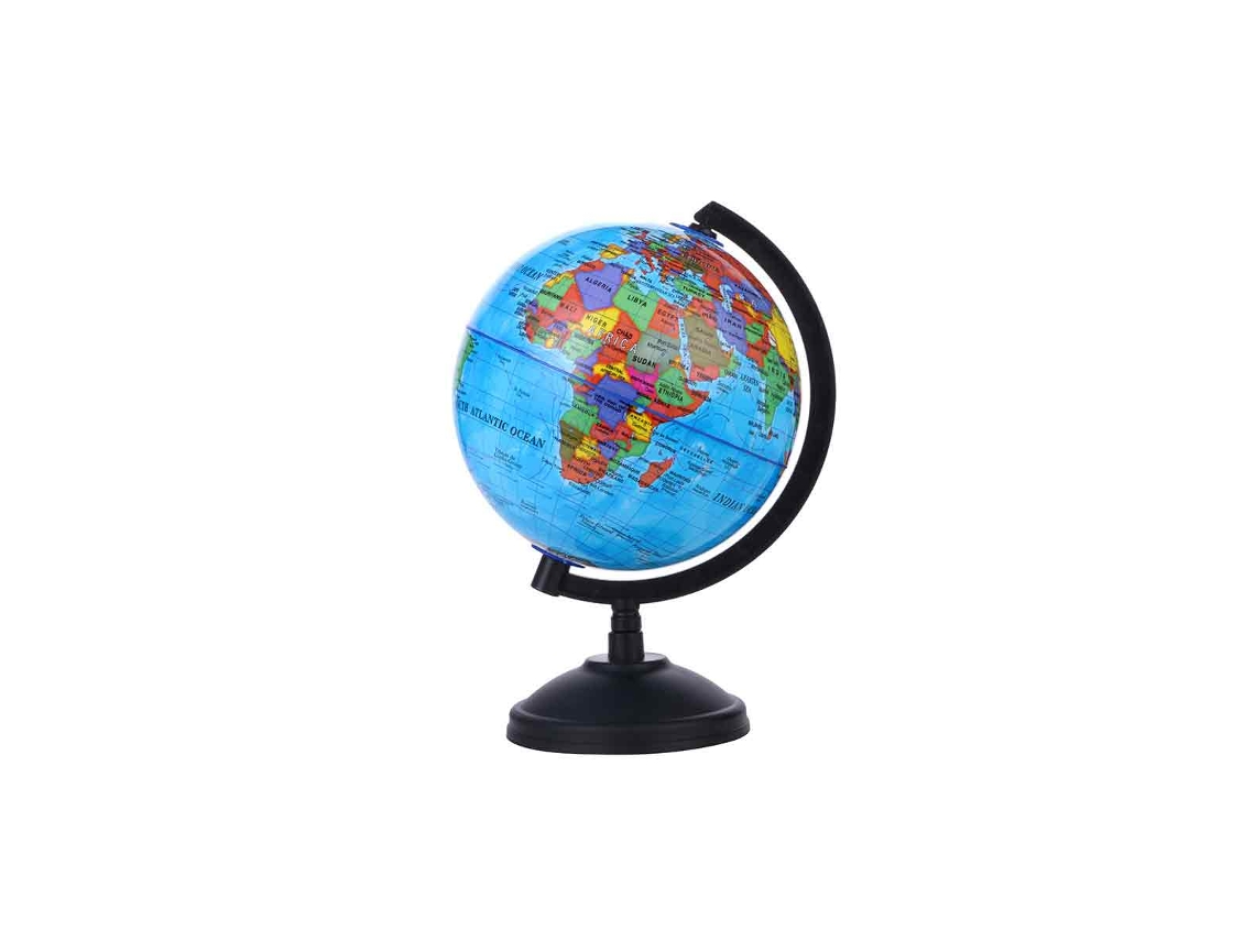 Globo Rotativo Educacional Para Crianças, Globo Decorativo Do Mundo Da Terra Com Geografia Fácil De Ler, Oceanos Azuis Vibrantes E Terras Coloridas, T