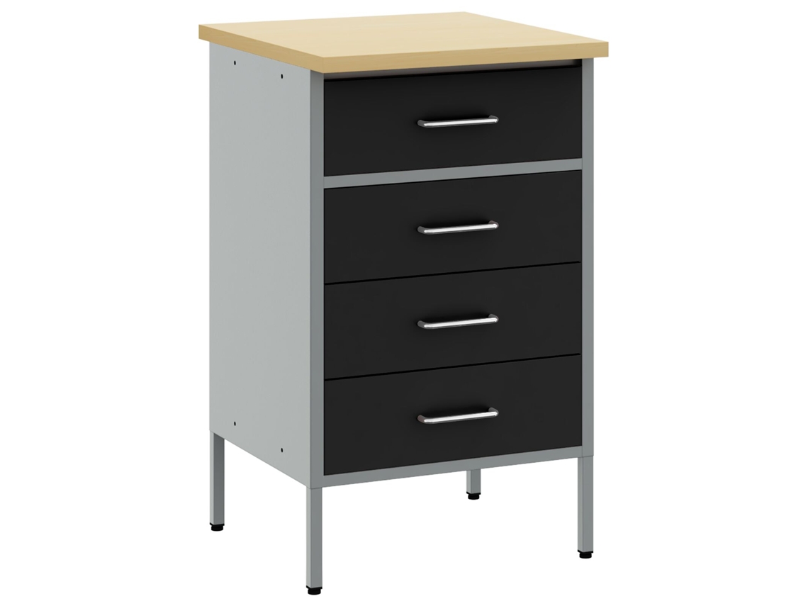Vidaxl Bancada De Trabalho Com Gaveta Preto E Cinza 50 X 55 X 85 Cm