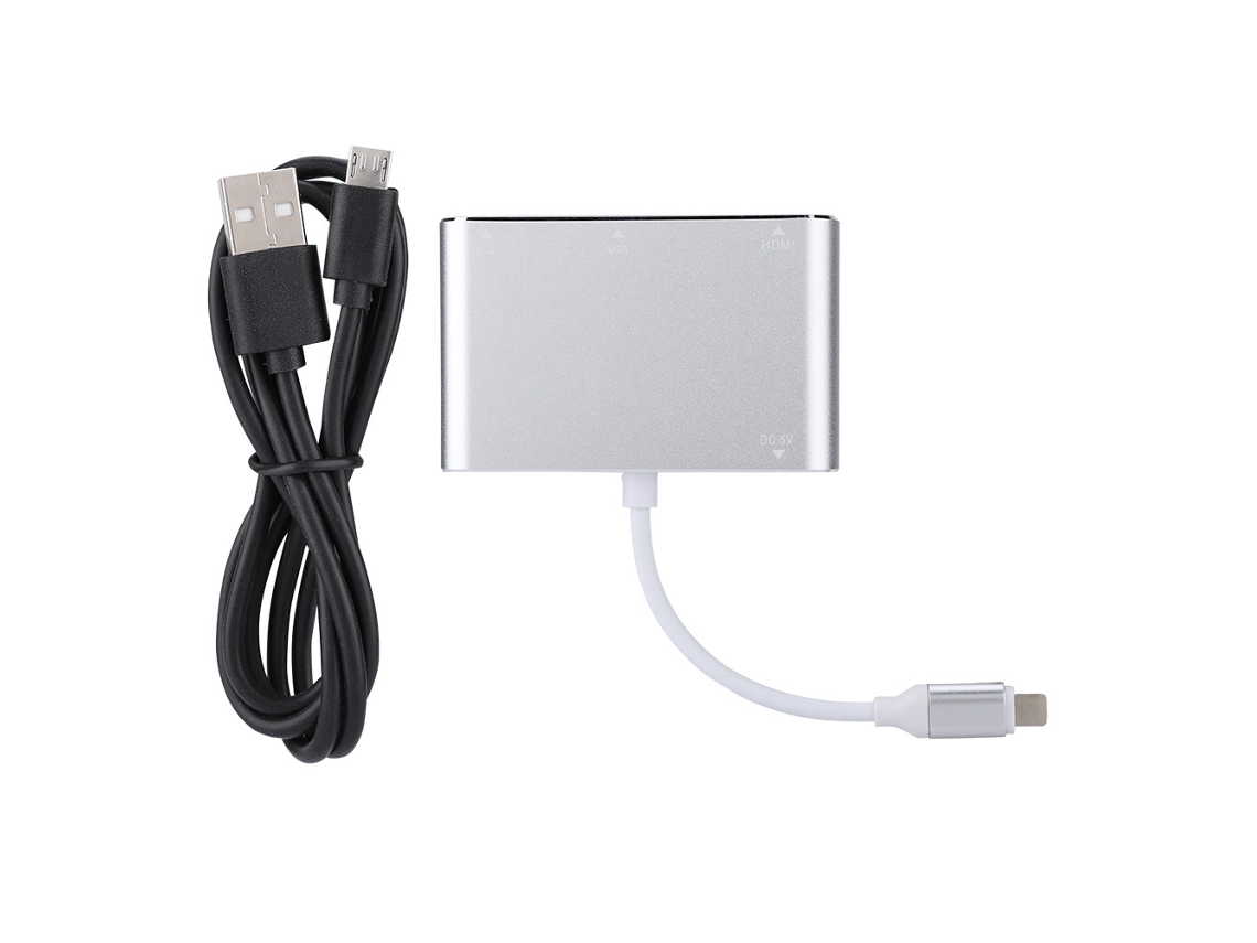 Conversor Hub Lightning Para Hdmi Vga Áudio Para Iphone 5/6/7 Ipad 4