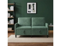 Vidaxl Sofa Com Armazenamento Verde Do Mar 152 X 78 X 87 Cm Poliéster