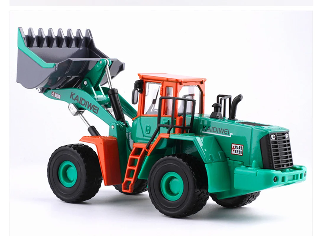 (verde) Modelo De Empilhadeira De Caminhão Alloy Engineering, Escala 1:40, Brinquedo De Escavadeira De Alta Simulação