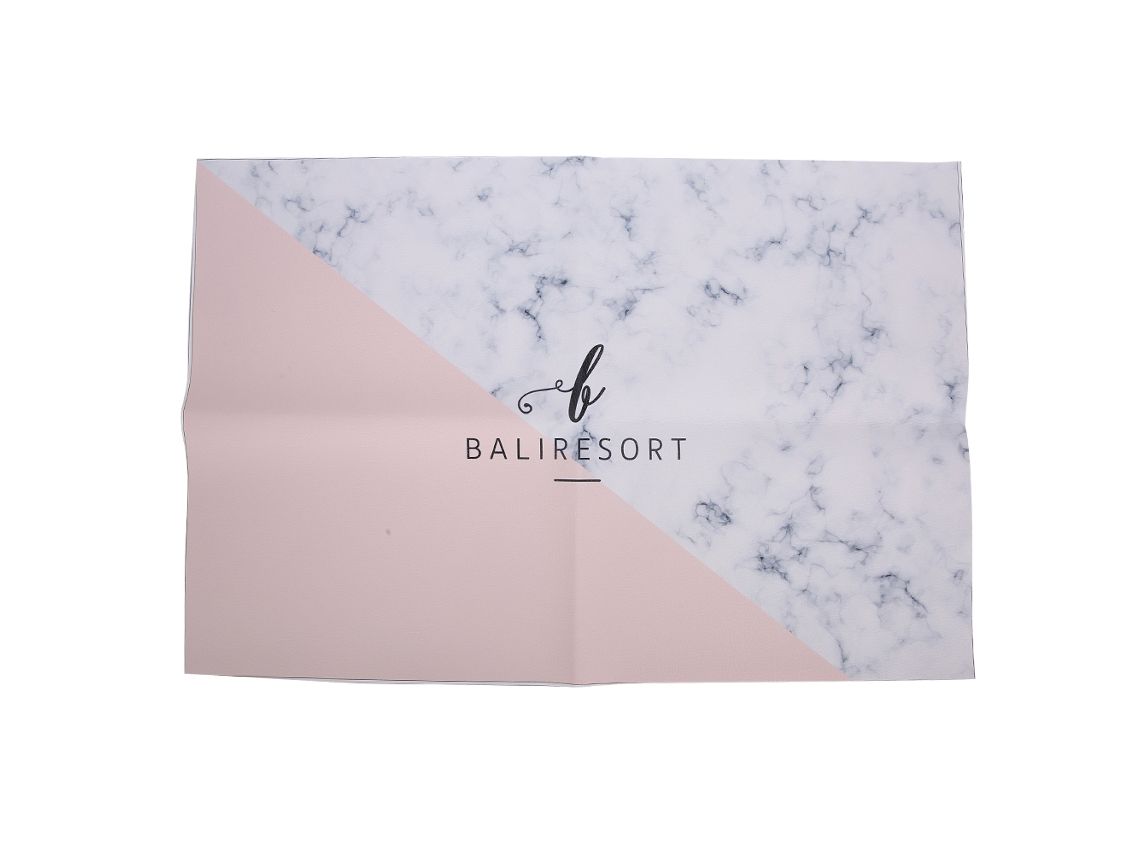 Tapete de manicure Rebe Soft à prova d'água, tapete de mesa portátil para nail art, laranja e branco.