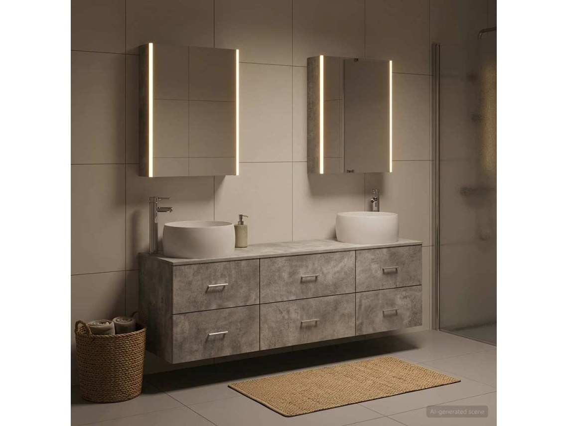 Vidaxl Conjunto De Móveis Para Banheiro 5 Pcs Cinzento Cimento