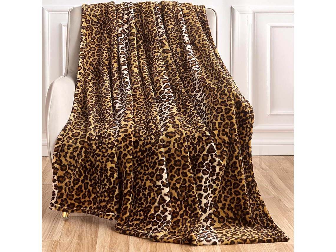 Cobertor De Lã Com Estampa De Leopardo Para Cama, Sofá, Viagens E Acampamentos, Cobertor Super Macio E Confortável (127 X 152 Cm)-aquaforge