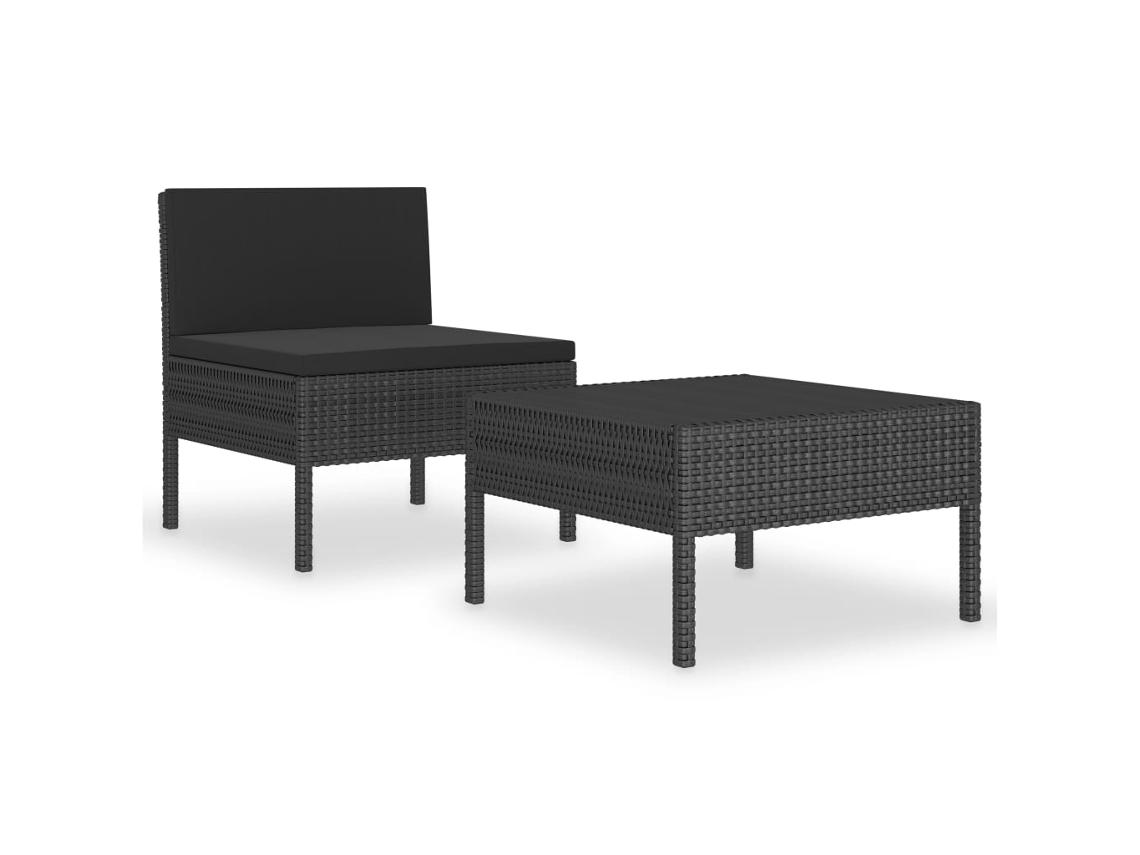 Garden Furniture Set, Garden Furniture Sets Vidaxl Preto Rattan / Vime (n/a)