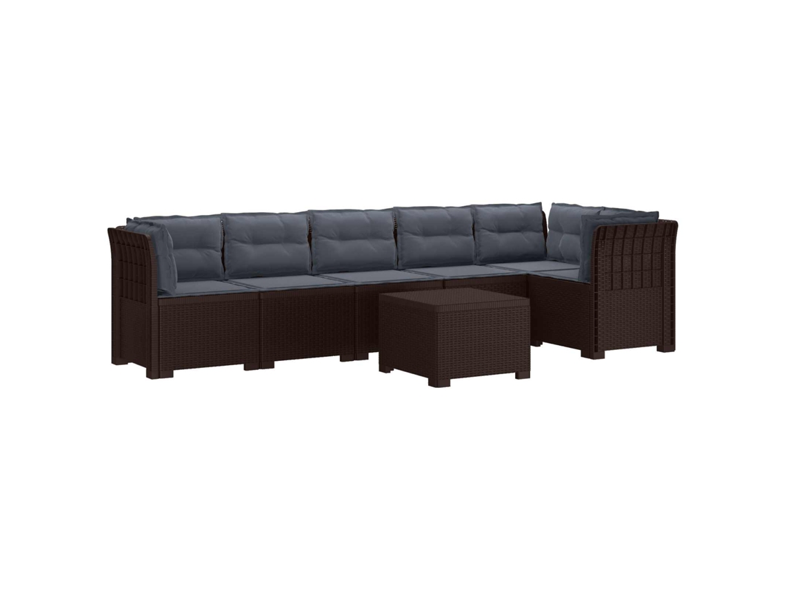 Maison Exclusive - Sofá De Jardim Para 6 Pessoas Com Almofadas Aparência De Rattan