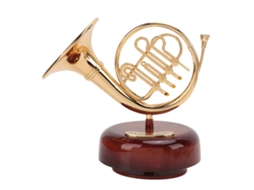 Ornamento de Trompa Francesa Clássico em Miniatura para Caixa Música Alice AQUAFORGE