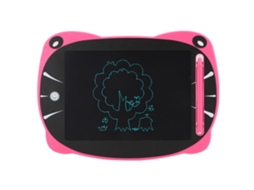 Tablet Infantil Para Escrita À Mão, Em Cores Sólidas, Com Desenho Animado E Orelhas De Gato Grandes. Cor Rosa. Aquaforge