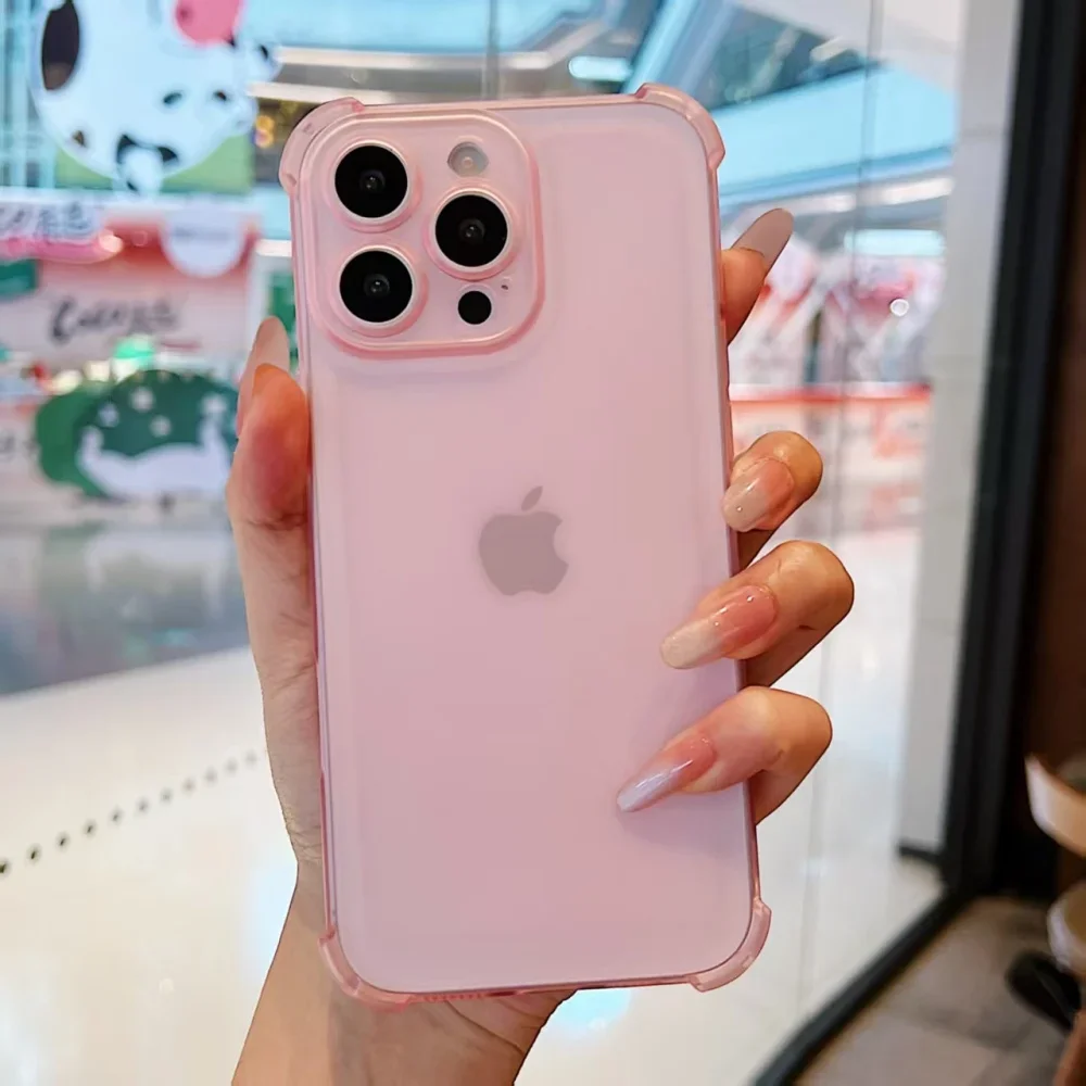 Capa Para Celular (rosa 14plus) Fosca E Resistente A Impactos, Transparente E Ultrafina