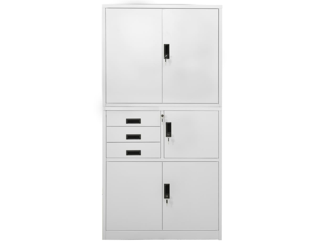 Armário de mesa 90x40x180 cm Aço Cinzento light MAISON EXCLUSIVE