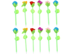 Conjunto De 12 Canetas Esferográficas Florais, Criativas Com Estampa