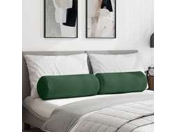Vidaxl Almofadas De Apoio 2 Pcs Verde Escuro Ø 25 X 70 Cm