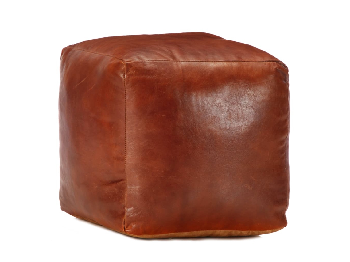 Vidaxl Pufe 40x40x40 Cm Couro De Cabra Genuíno Bronze