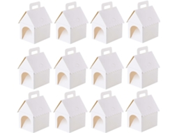 Conjunto De 12 Doces Em Formato Casa Com Alça