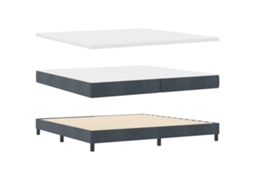 Estrutura De Cama Estofada Em Veludo Cinza Escuro Vidaxl Cinzento Veludo (200x200 Cm)