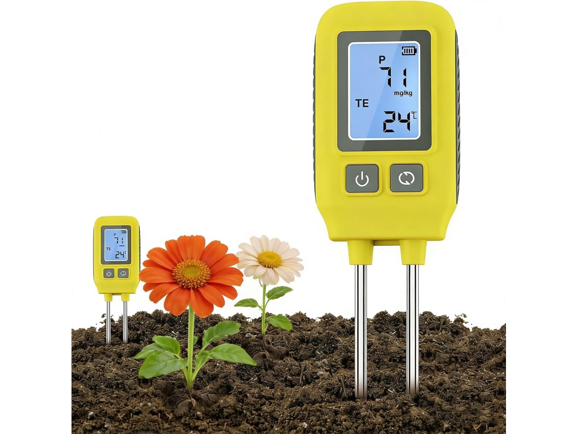 Analisador De Solo 4em 1 Para Npk, Detector Digital Com Display Lcd Nitrogênio, Fósforo, Potássio E