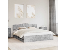 Vidaxl Estrutura Da Cama Cinzento 180 X 200 Cm Madeira De Engenharia