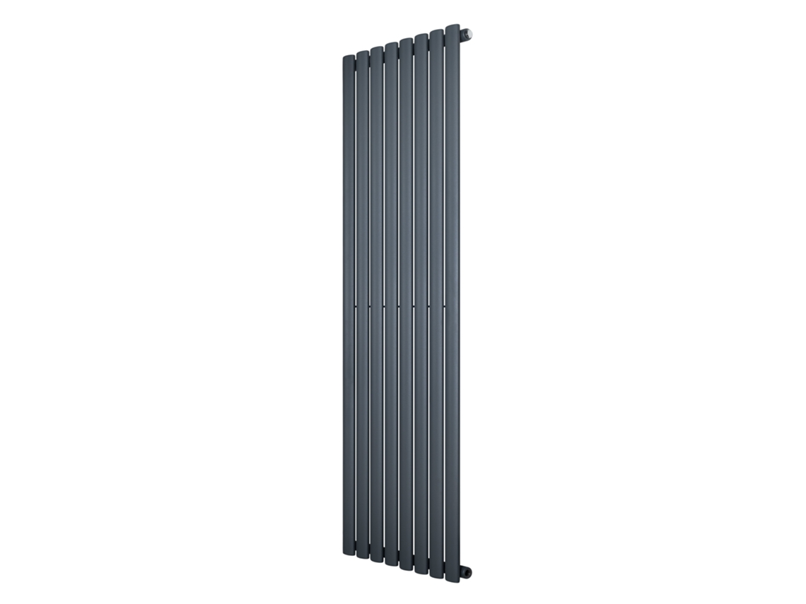 Radiador Oval De Coluna Simples 1600x480 Mm - Cinza Antracite| Aço Carbono, 1.5 Mm, 1125w | Design Elegante | Alta