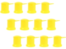 Conjunto de 24 camadas para cubos de porcelana, em plástico amarelo, 33 mm, com design de fixação segura.