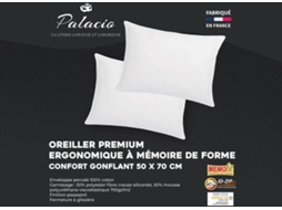 Almofada Auxence PALACIO (Branco - Tecido e veludo - 70x50x cm)
