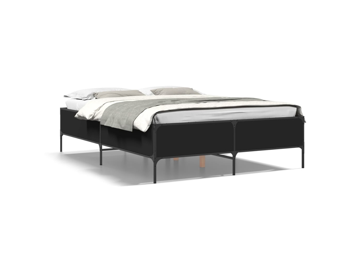 Bed Frame, Bed Frames Vidaxl Preto Madeira Processada (160 X 200 Cm)
