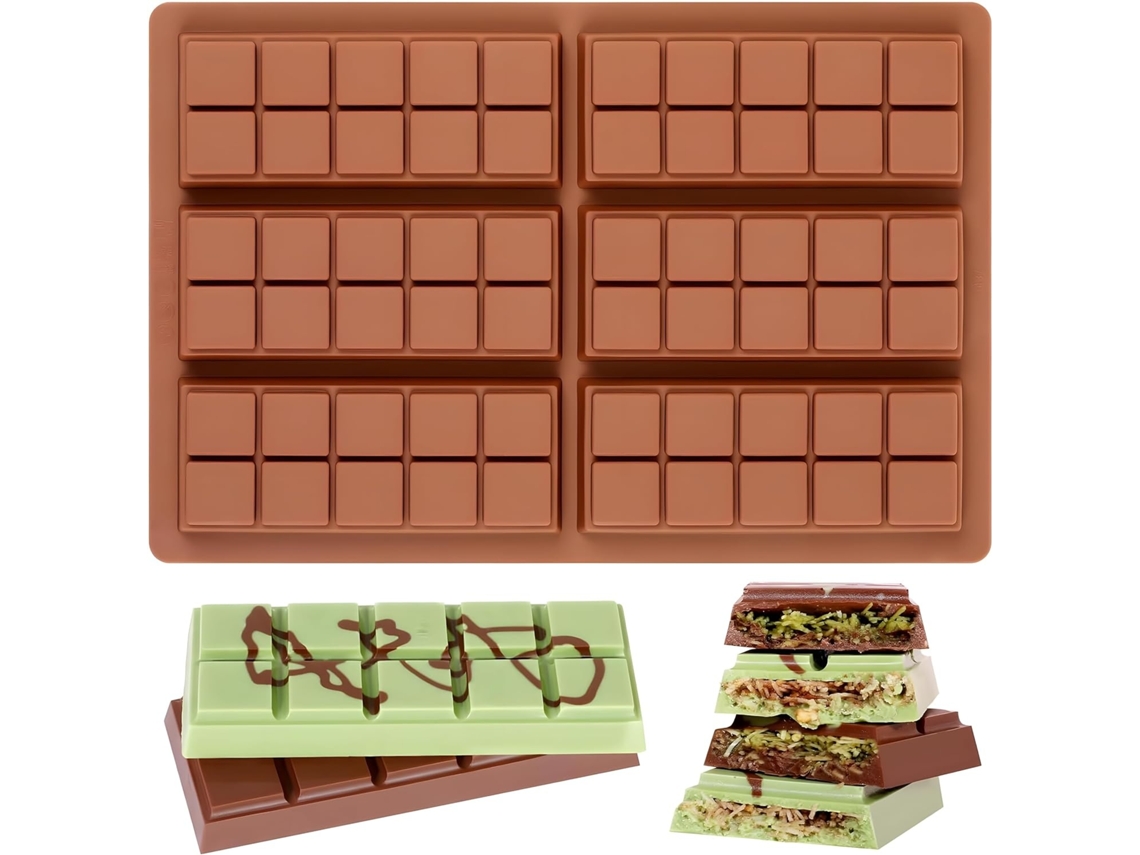 Elysve Molde Silicone Para Chocolate (6 Bloques) Para Barras De (marrón)