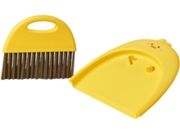 Conjunto De Pá E Escova Limpeza Mesa Amarela