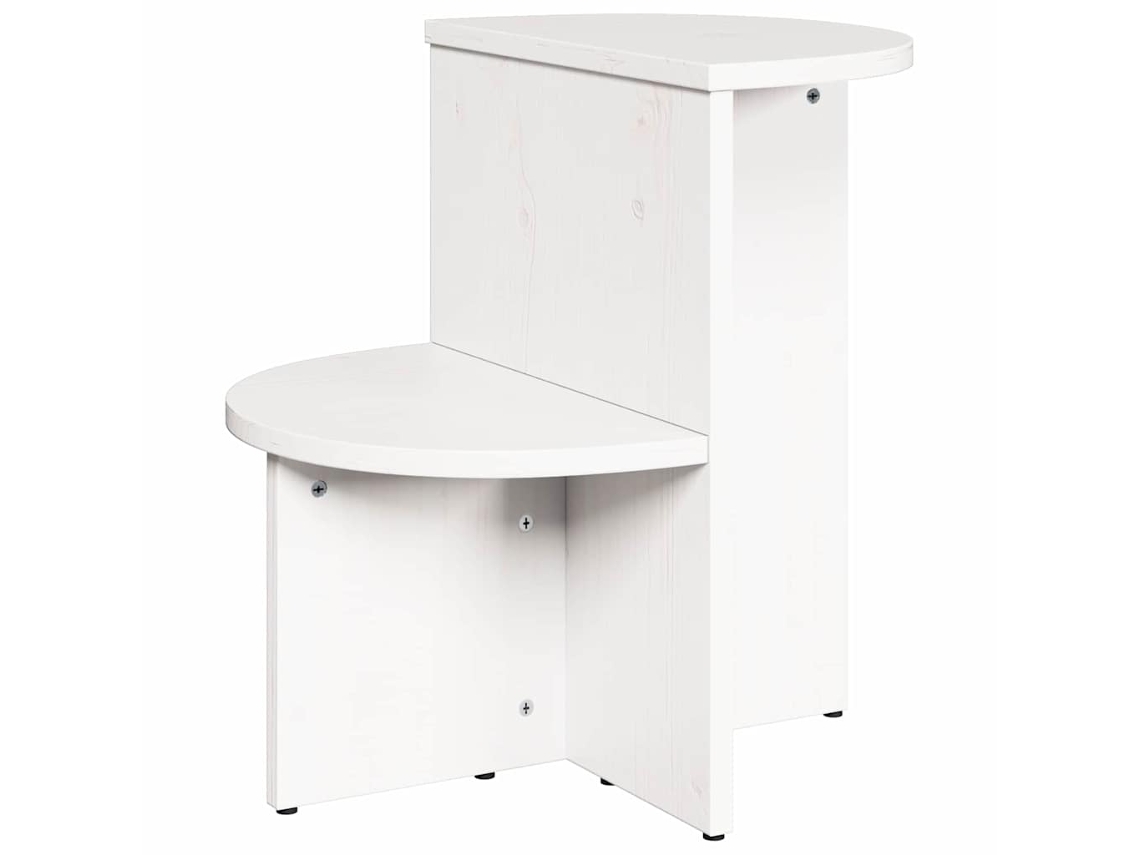 Mesa de Centro Branco 50x40x50 cm Madeira de Pinho Maciça MAISON EXCLUSIVE