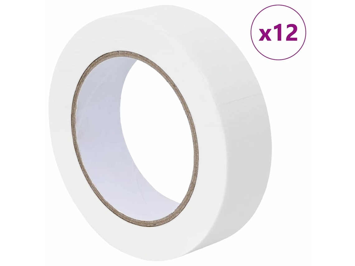 Conjunto 12 Fita Para Pintores Vidaxl Branco Papel (30mm X 50m)