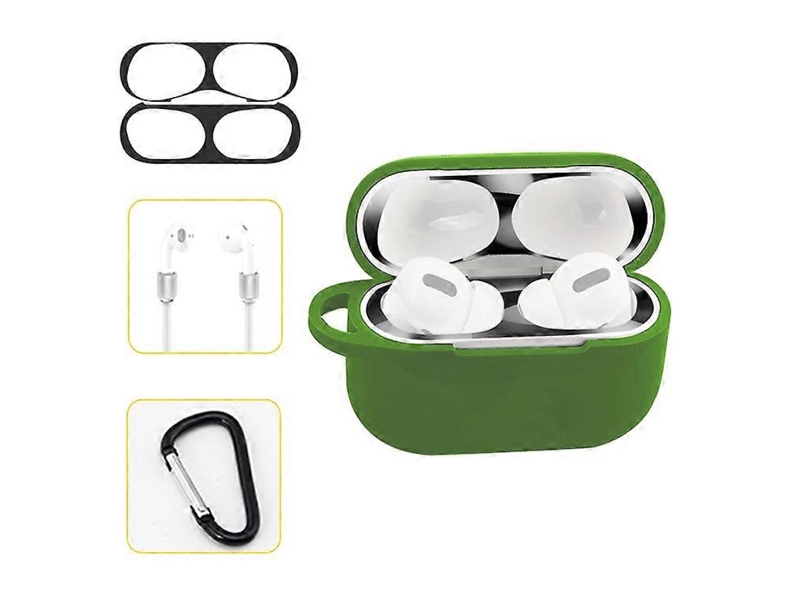 Capa de silicone para proteção de fones de ouvido AirPods Pro, sem necessidade de limpeza, com gancho e cordão antirriscos. GIECY