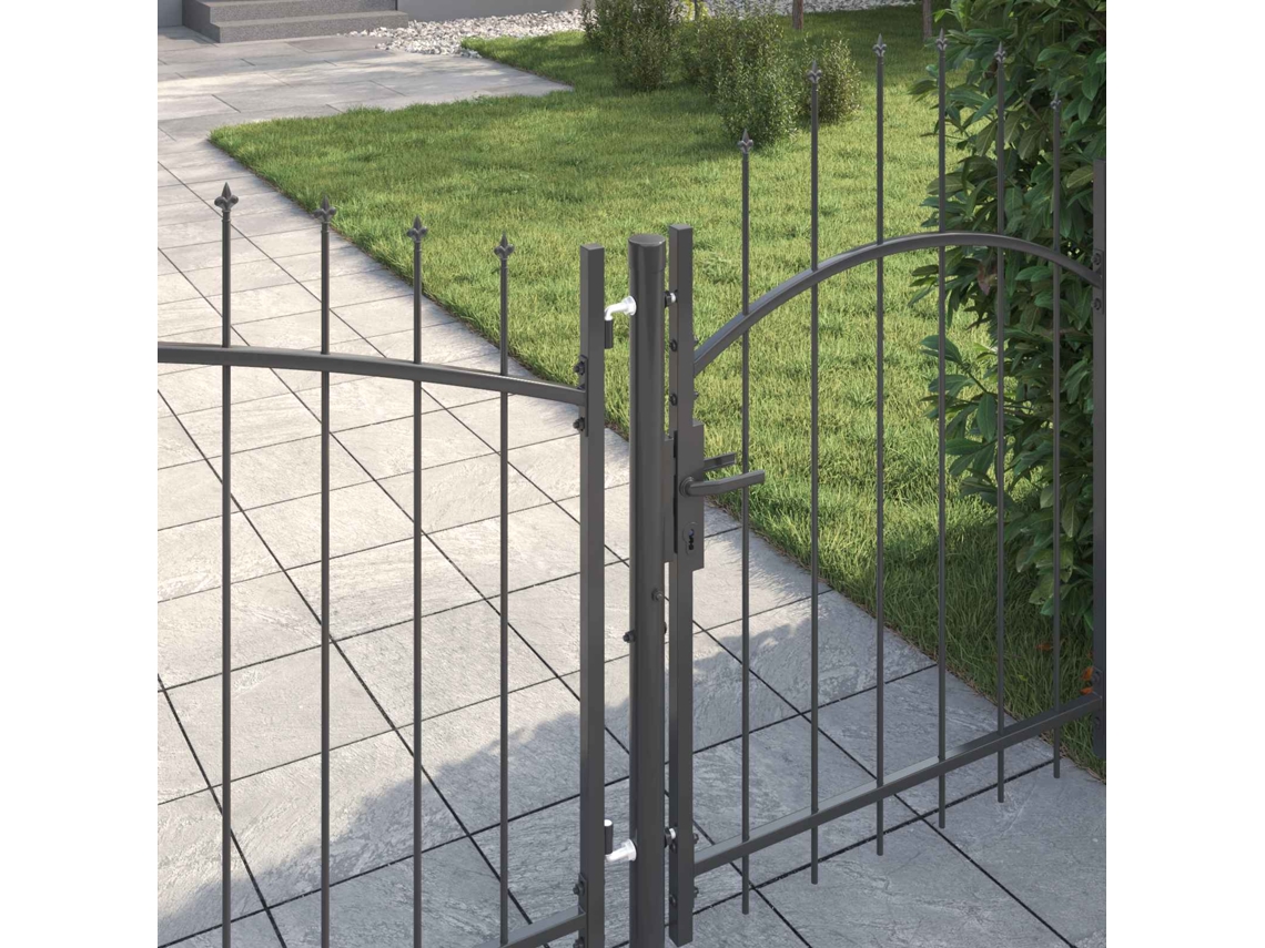 Maison Exclusive - Portão De Jardim Com Bloqueio Woerden Cinzeto 150 X 400 Cm Aço