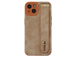 Suporte Casa Para Iphone 14 Plus Pele Sintética Castanho