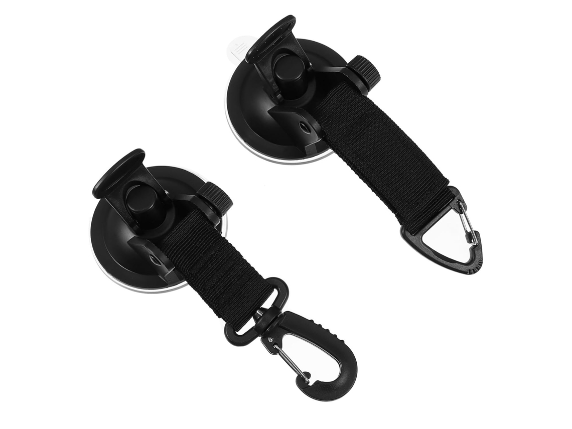 Conjunto De 2 Ganchos De Ventosa Portáteis Em Abs E Nylon.