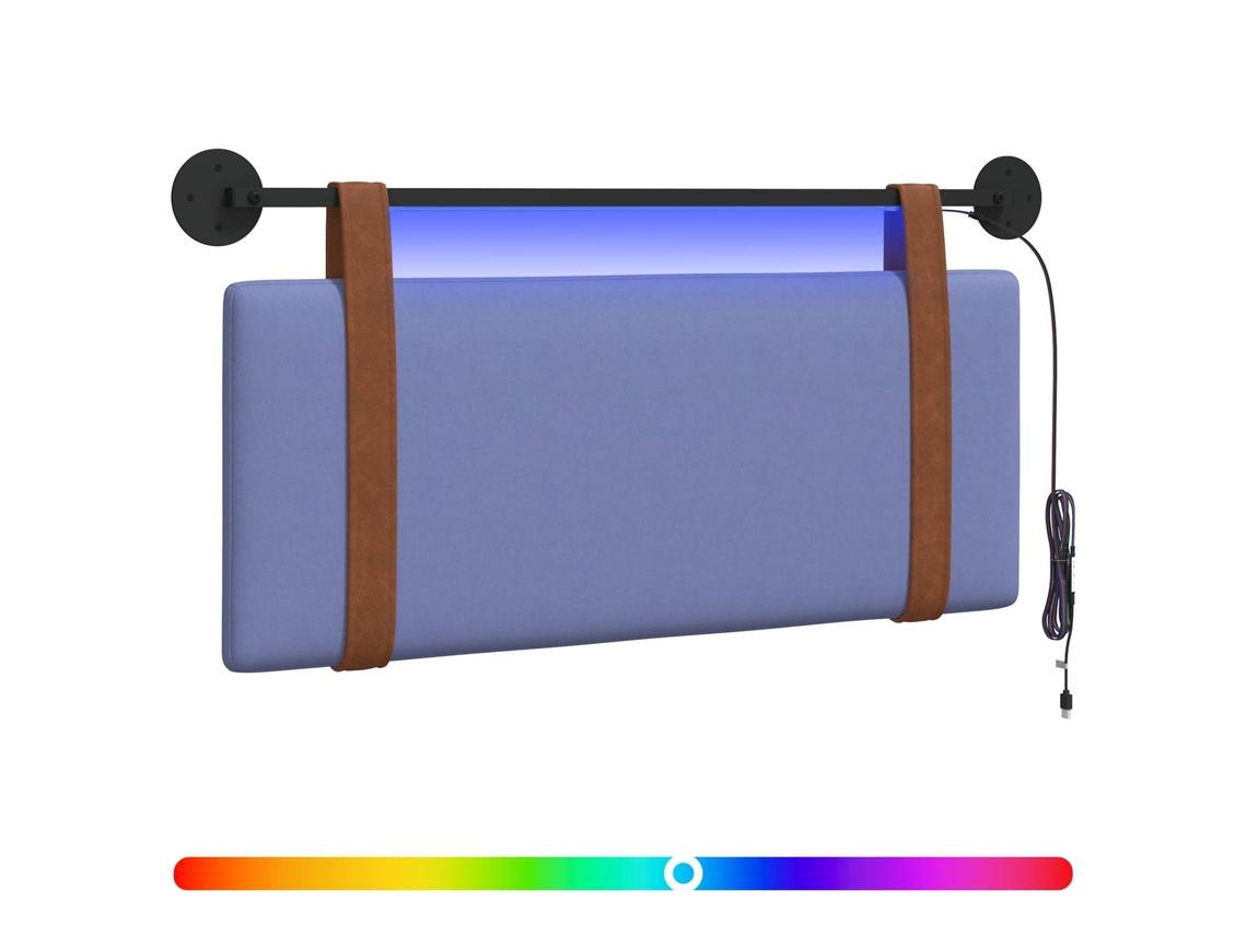 Cabeceira Suspensa com Luz Led Azul Jeans Pu Antigo MAISON EXCLUSIVE