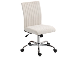 Cadeira de Escritório sem Braços ajustável em altura e giratória 360° 88 cm Creme S/MARCA