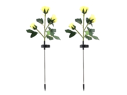 2pcs Luzes de Jardim Solar Led Rosa | S/MARCA
