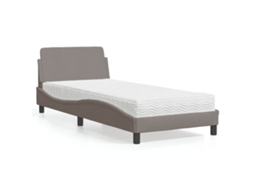 Vidaxl Cama Com Colchão Dover 90x200 Cm Tecido Cinzento-acastanhado
