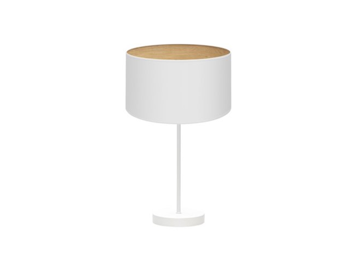 Candeeiro de Mesa Alto Tania 1Xe27 Branco/Madeira Luz Branca 62X30X30 Cm FABRILAMP