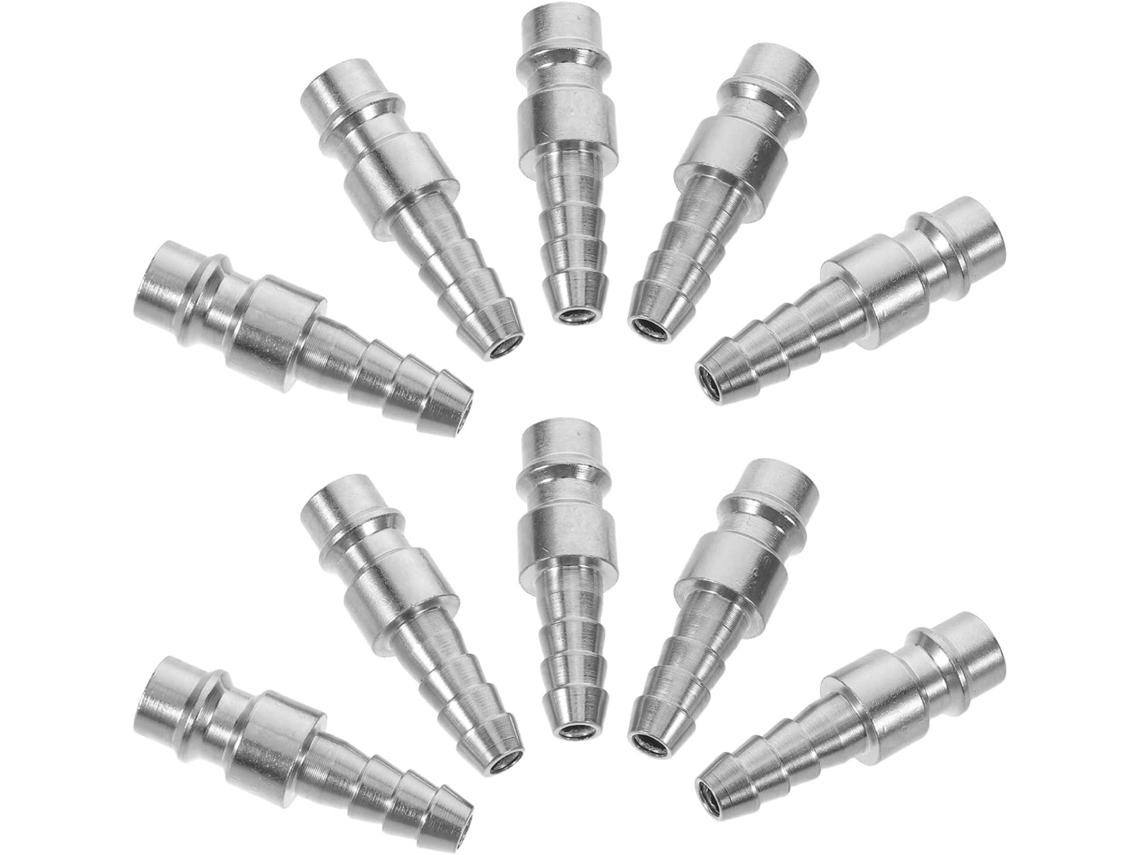 Conjunto De 10 Peças De Conexões Pneumáticas Ph20 Em Aço Carbono Prateado, Resistentes A