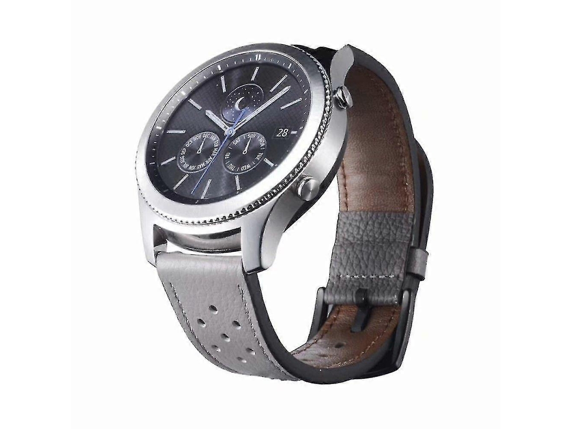 Pulseira De Relógio De Couro Genuíno Cinza De 22 Mm Para Huawei Watch Gt2e/gt2 46 Mm. Loja Olysi